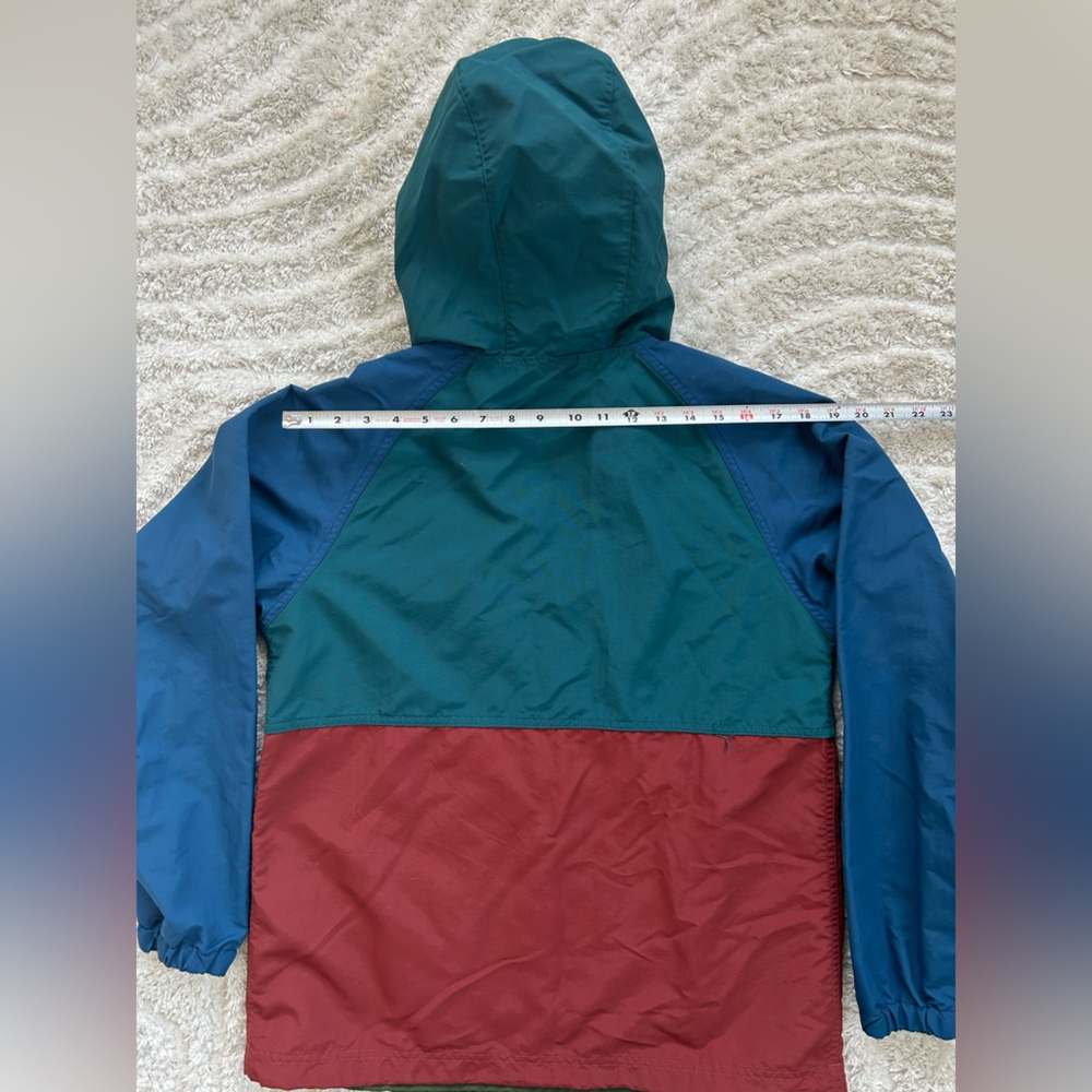 L.L. Bean Teal, Blue, Olive & Burgundy Colorblock Pullover Anorak - Picture 7 of 7